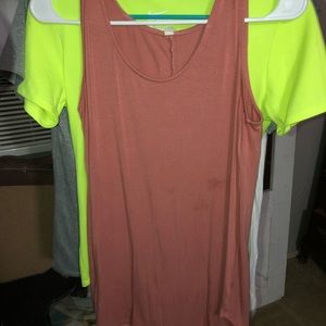 Peach/coral flows maternity tank